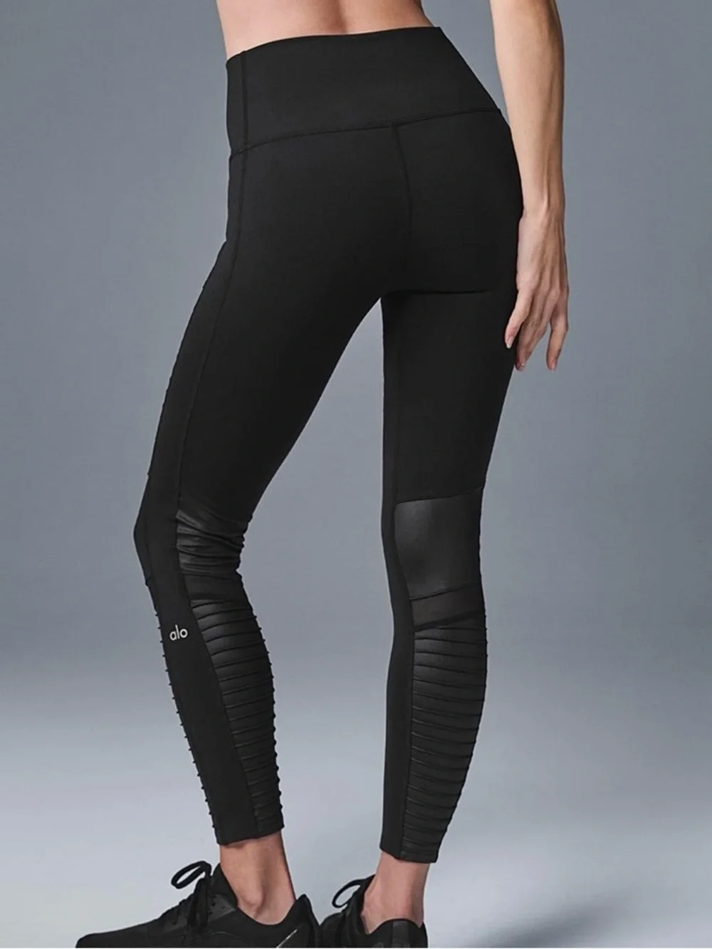 ALO Yoga Black High-Waist Moto Leggings | XS